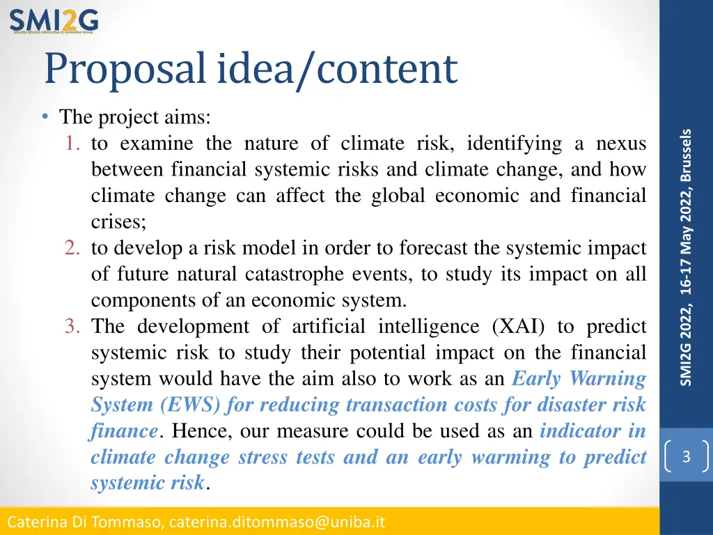 proposal idea content the project aims