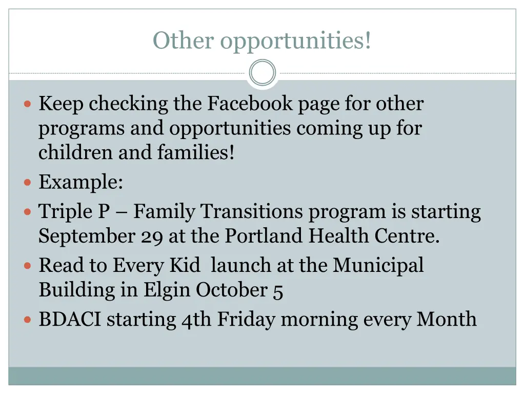 other opportunities