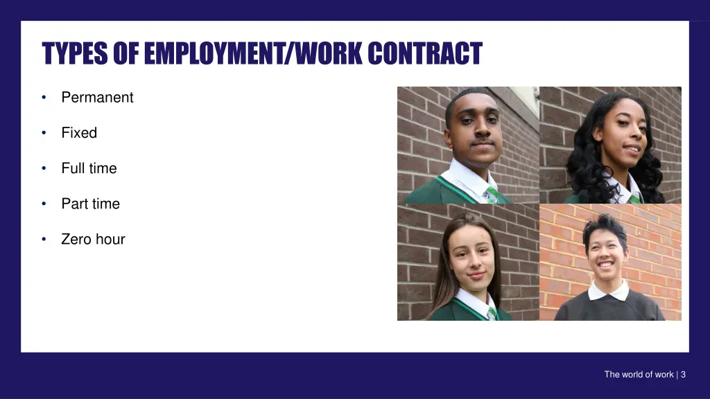 types of employment work contract