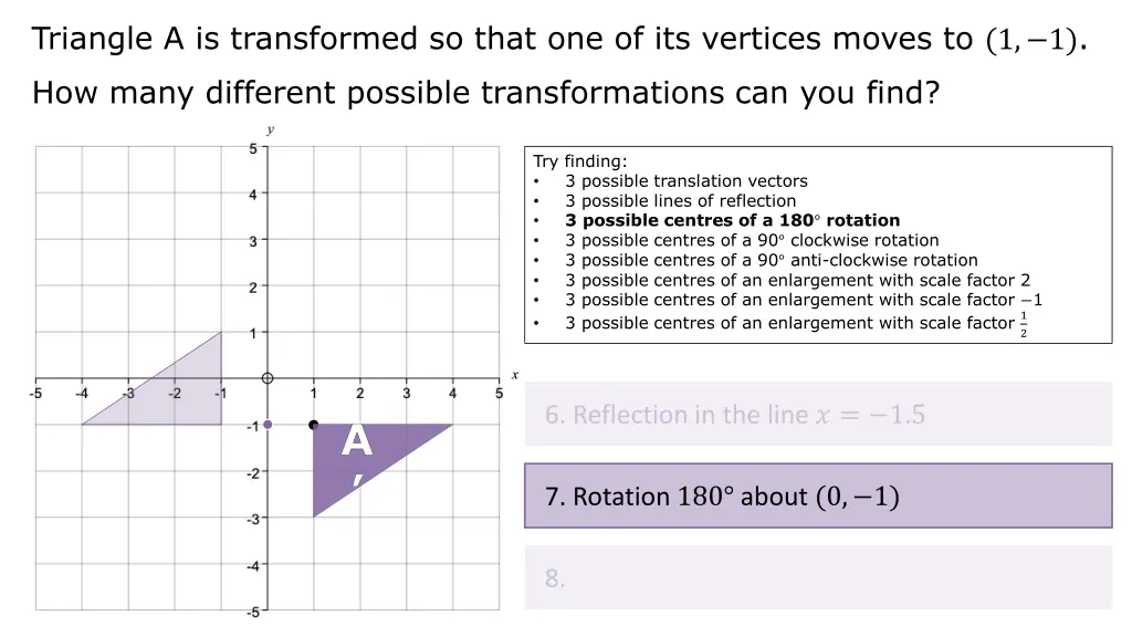 triangle a is transformed so that 14