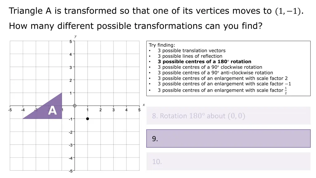 triangle a is transformed so that 17
