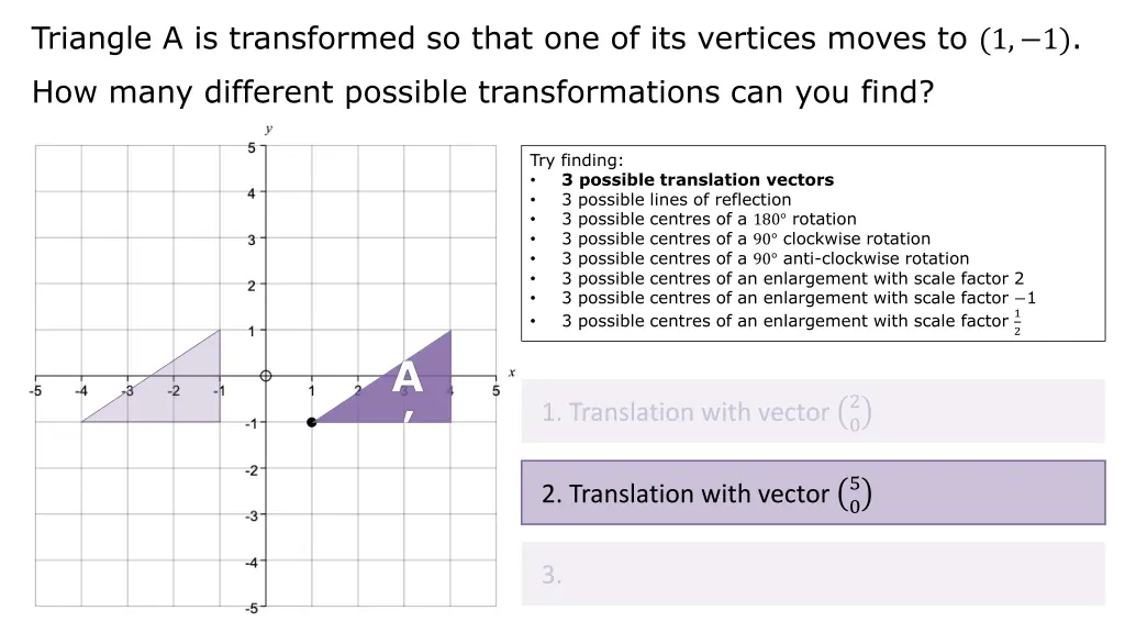 triangle a is transformed so that 4
