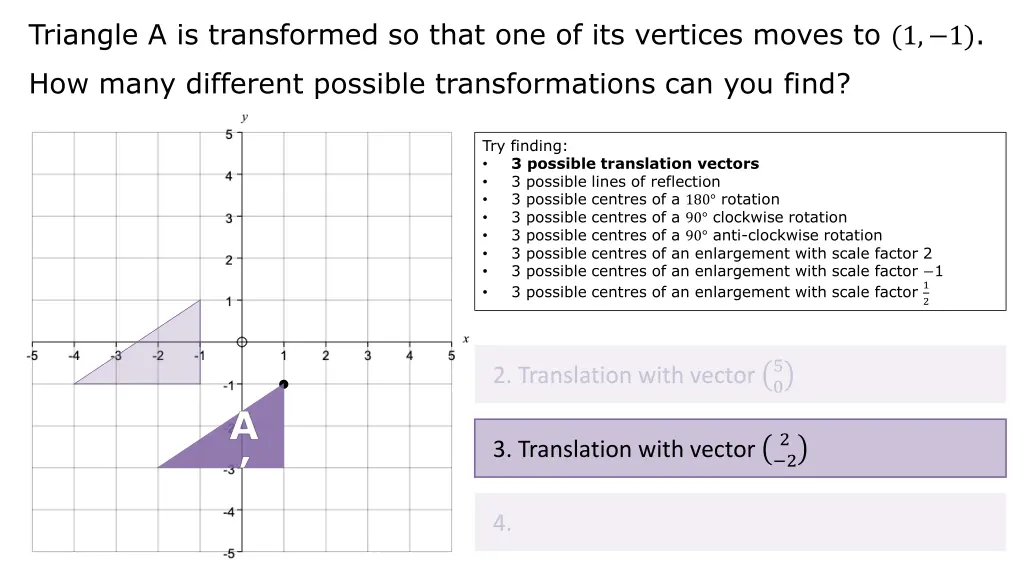 triangle a is transformed so that 6