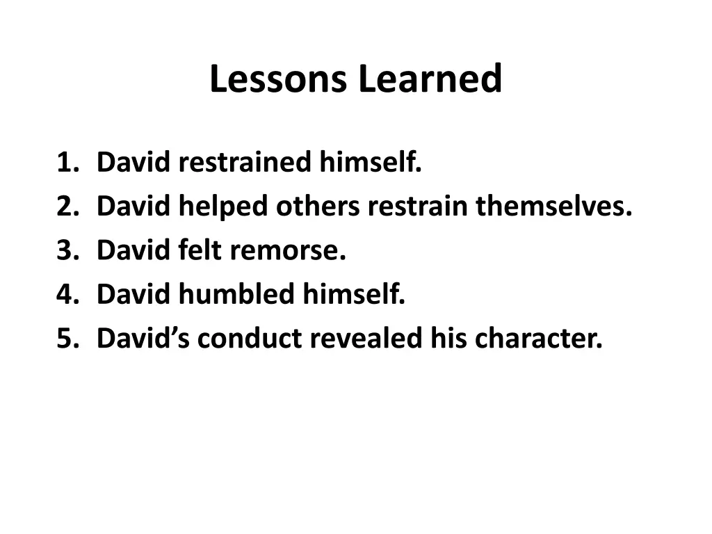 lessons learned
