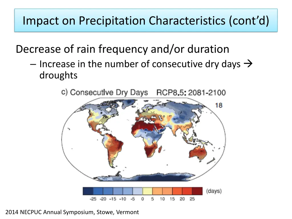impact on precipitation characteristics cont d