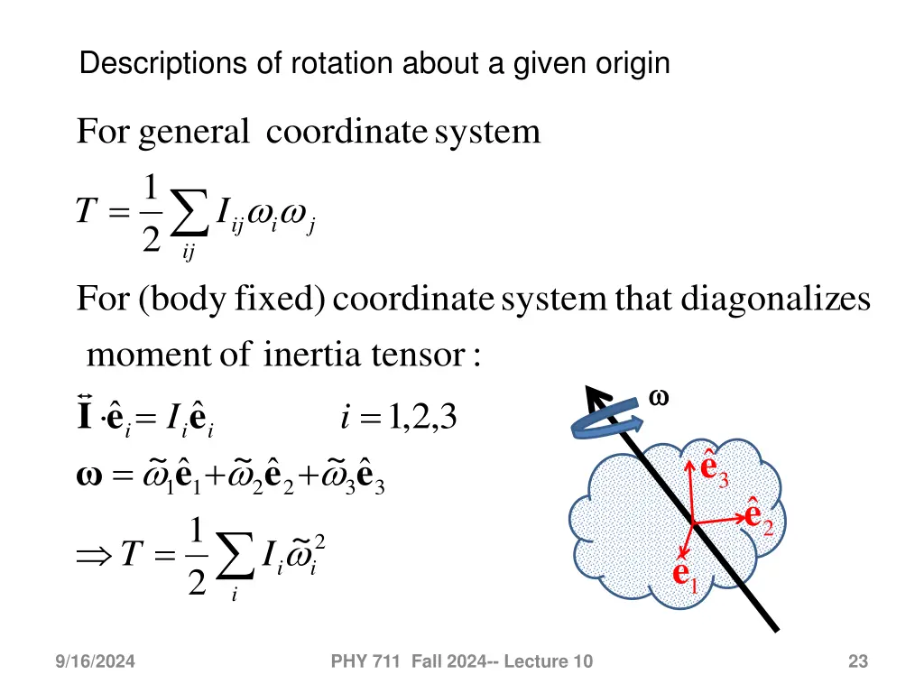 descriptions of rotation about a given origin