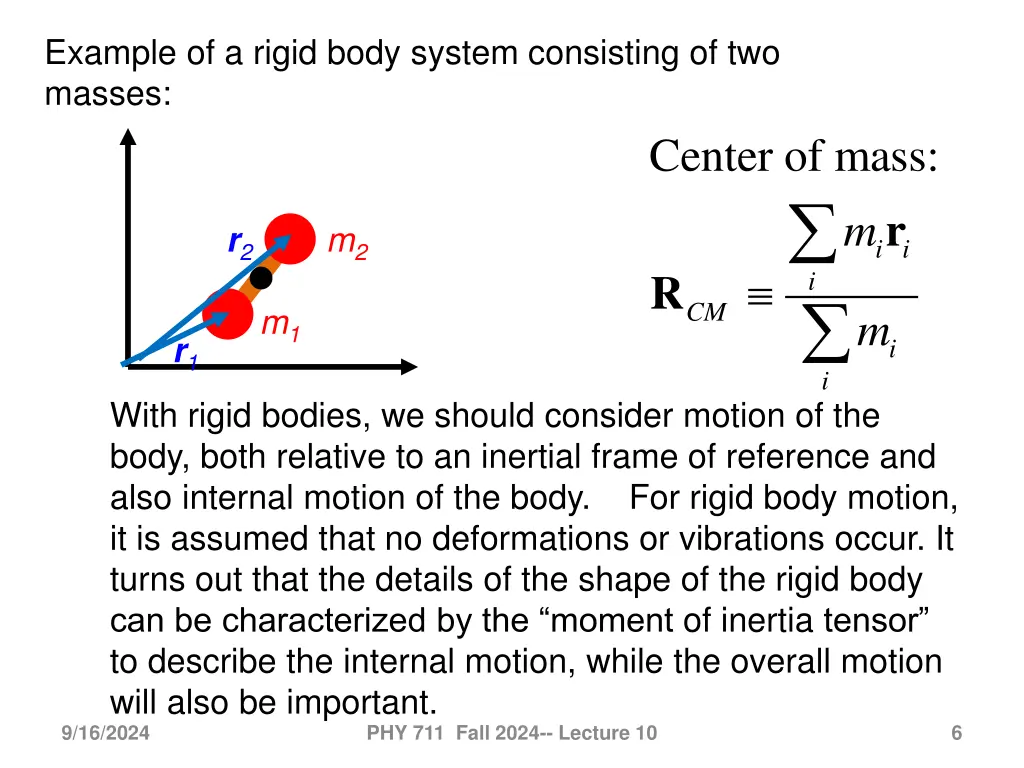 example of a rigid body system consisting