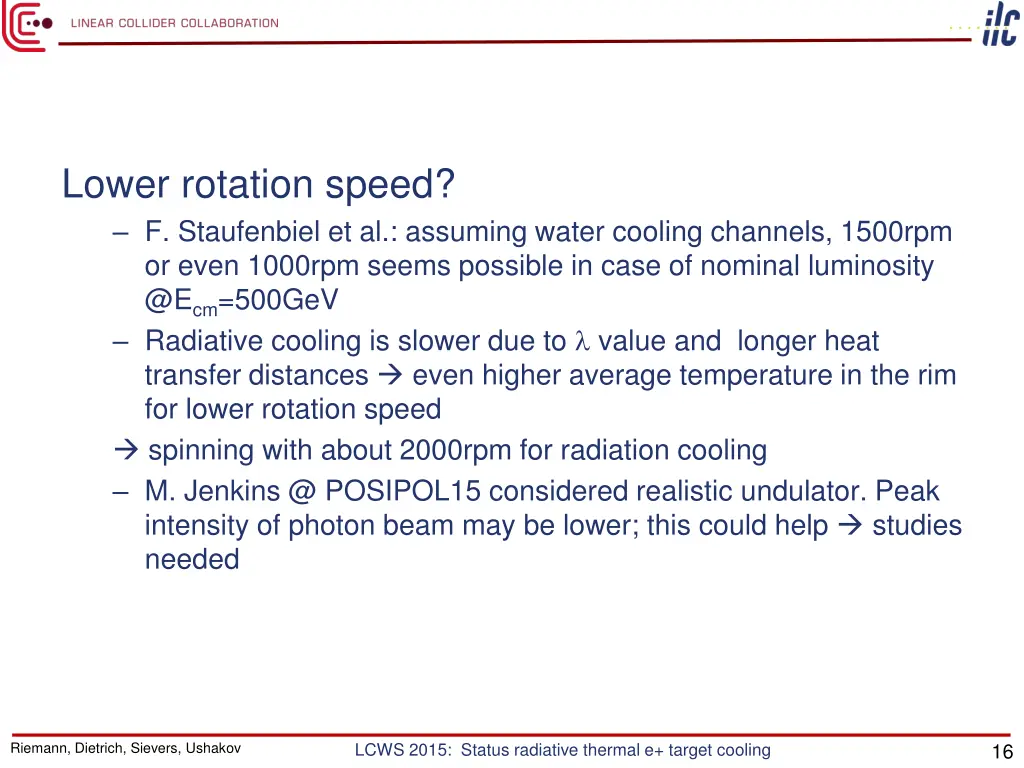 lower rotation speed f staufenbiel et al assuming