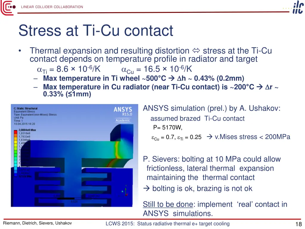 stress at ti cu contact