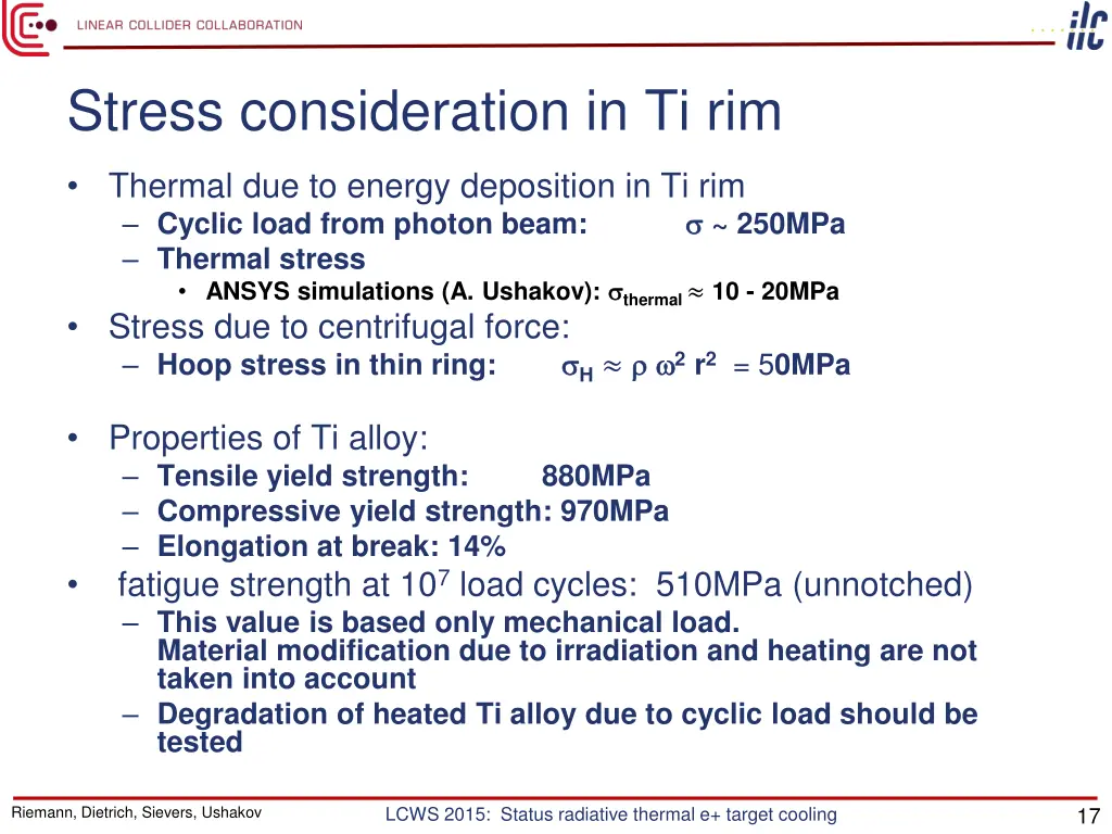 stress consideration in ti rim
