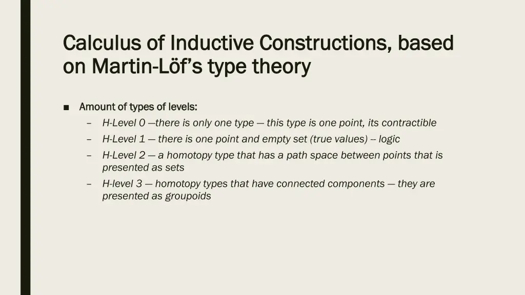 calculus of inductive constructions based