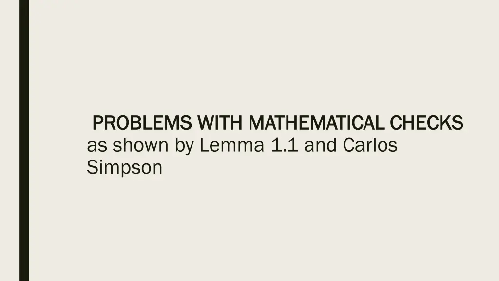 problems with mathematical checks problems with