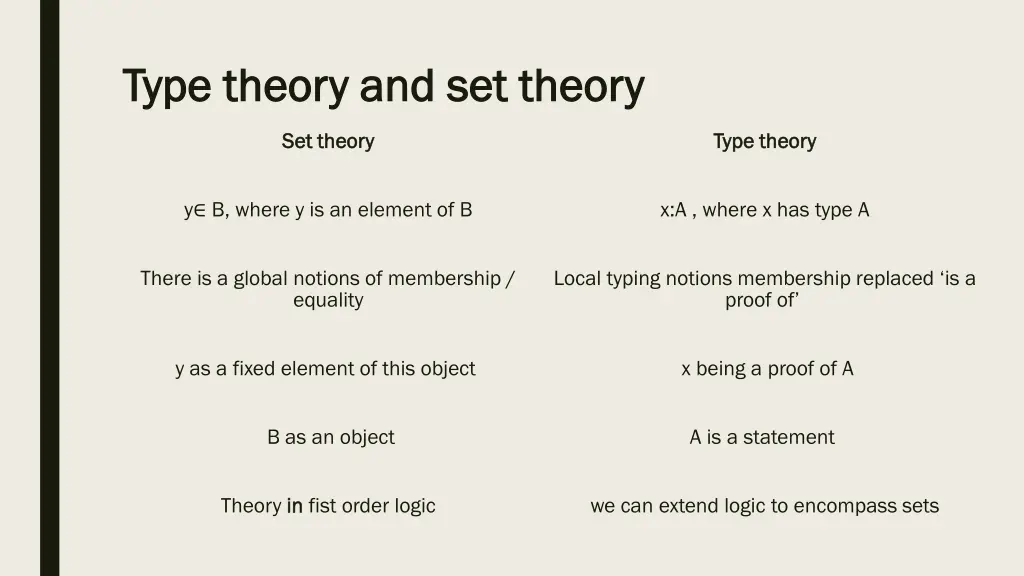 type theory and set theory type theory