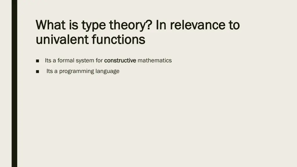 what is type theory in relevance to what is type