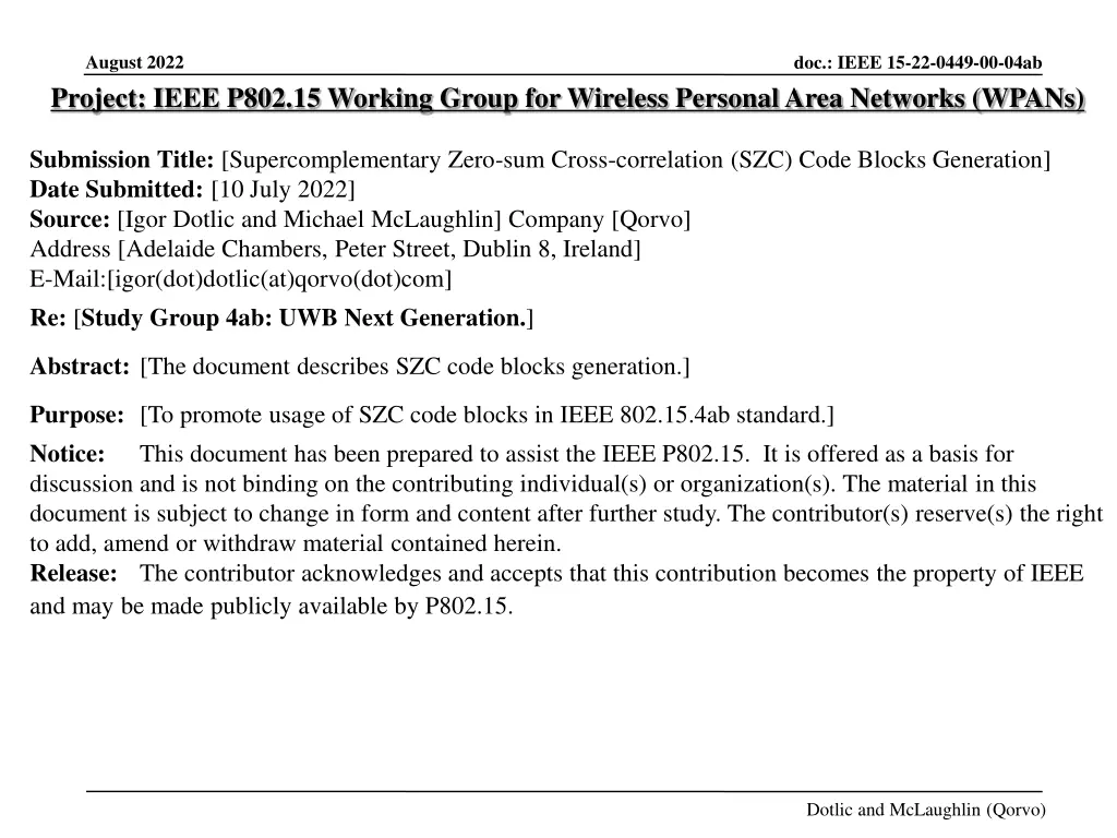 august 2022 project ieee p802 15 working group