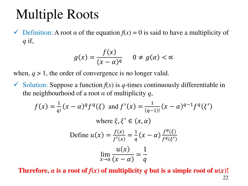 multiple roots