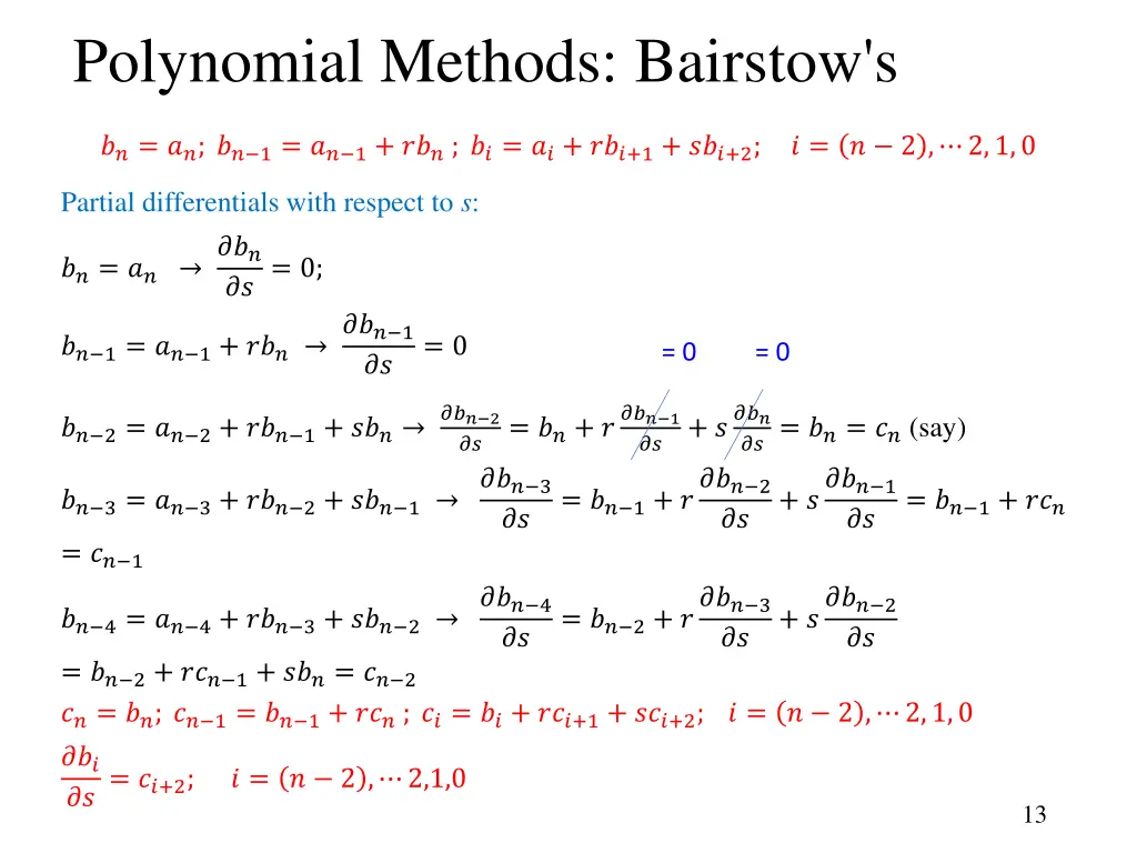 polynomial methods bairstow s 4