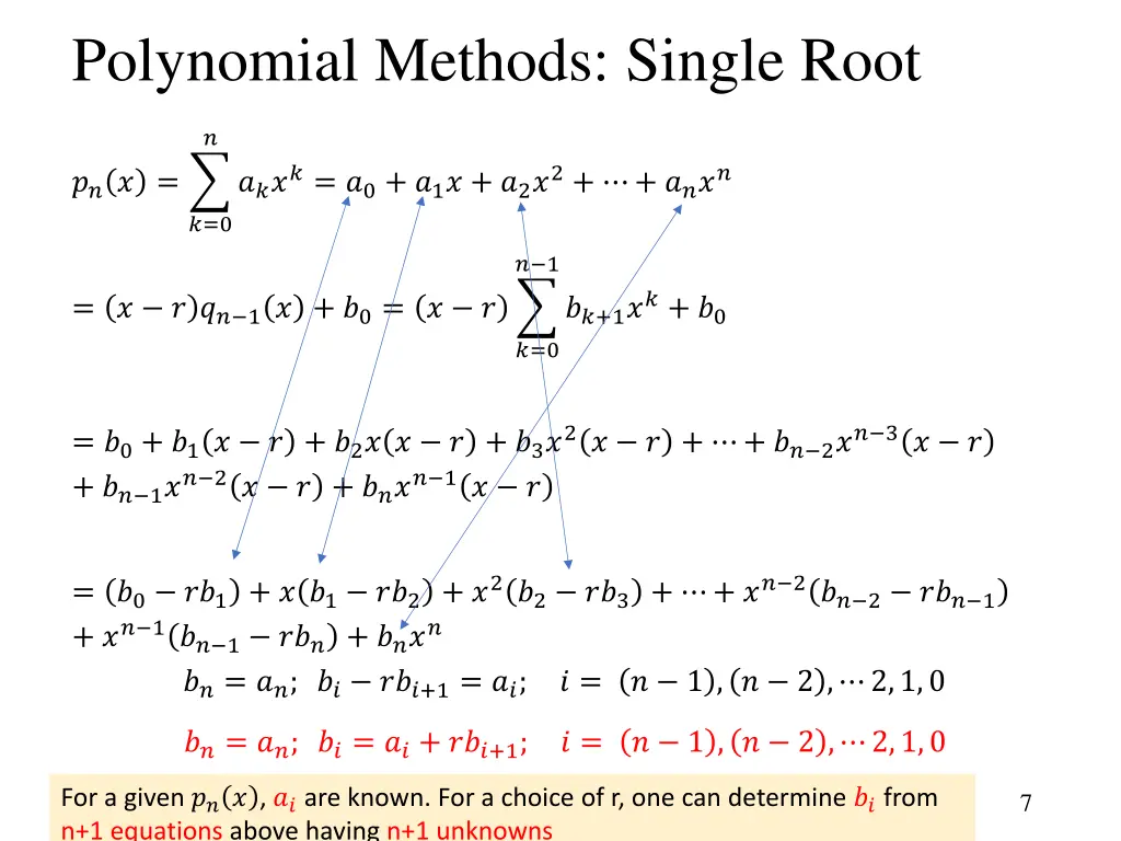 polynomial methods single root 1
