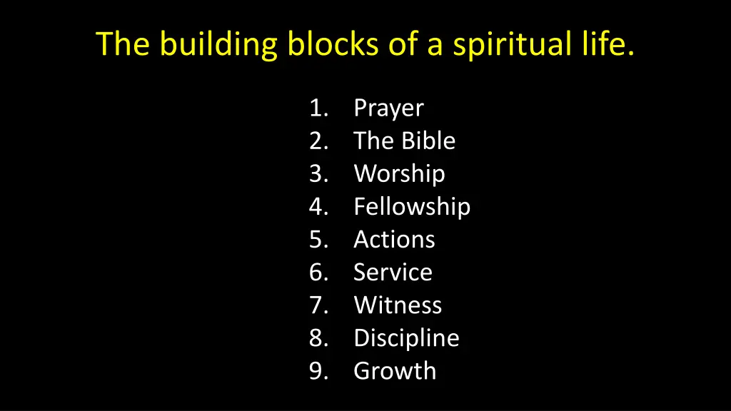 the building blocks of a spiritual life 1