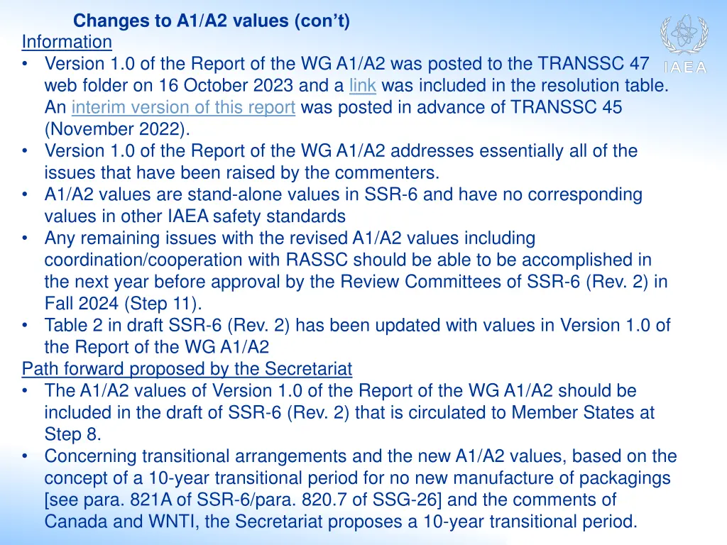 changes to a1 a2 values con t
