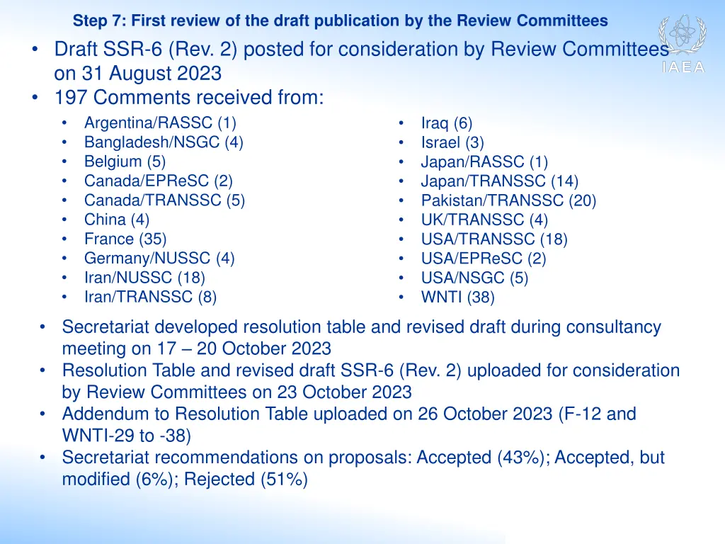 step 7 first review of the draft publication