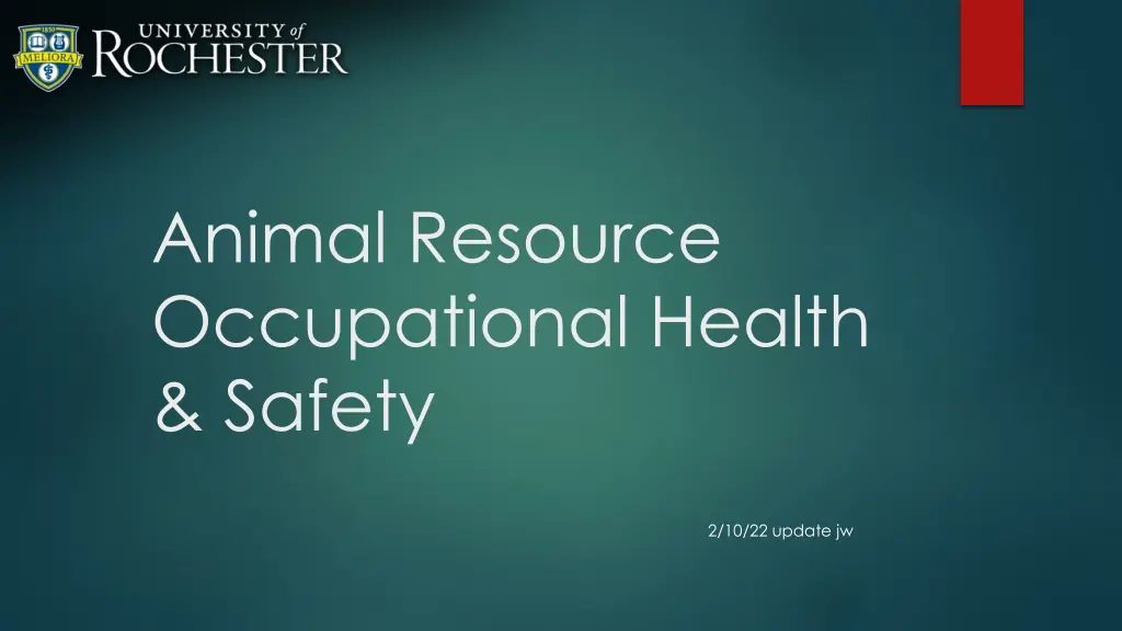 animal resource occupational health safety