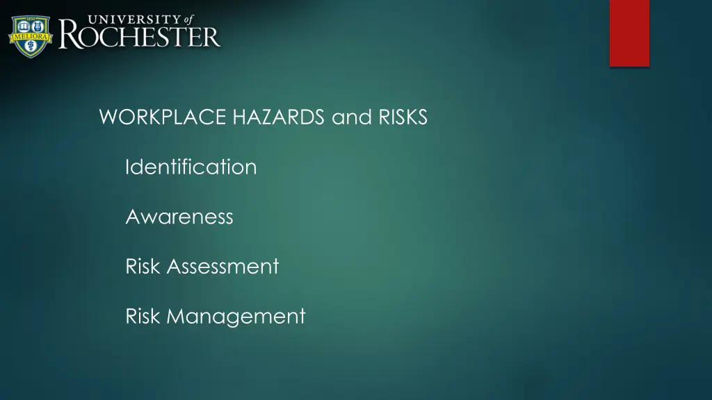 workplace hazards and risks