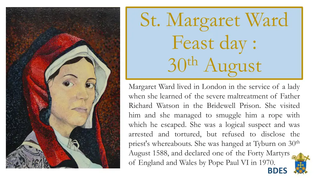 st margaret ward feast day 30 th august