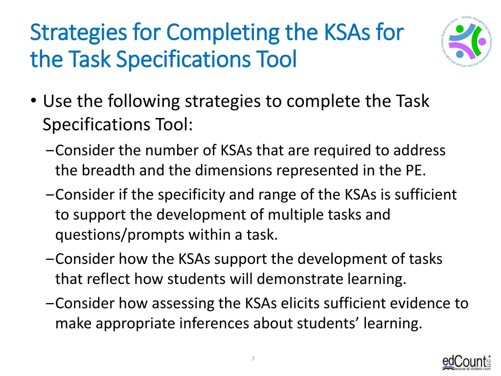 strategies for completing the ksas for strategies
