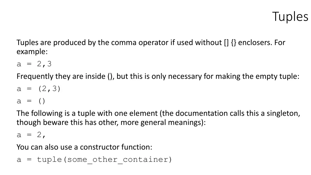 tuples