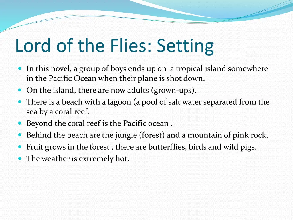 lord of the flies setting