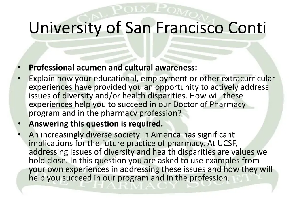university of san francisco conti 1