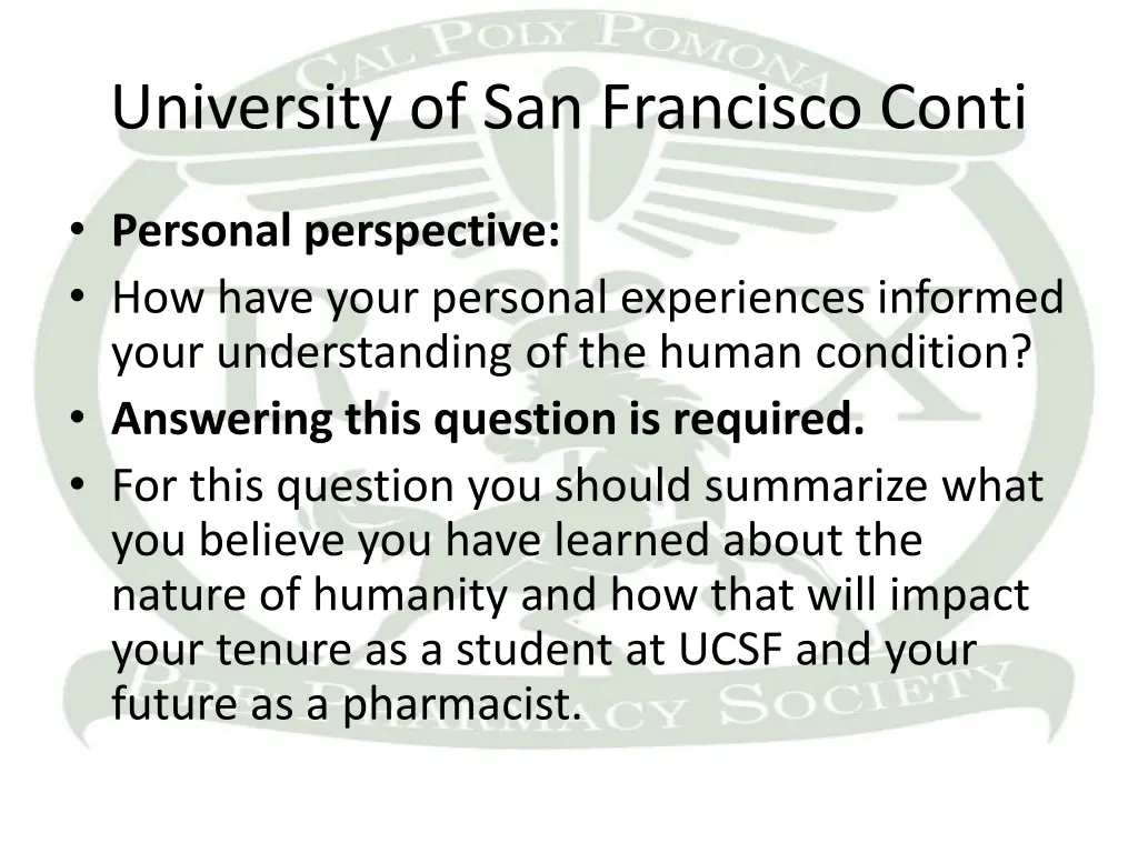 university of san francisco conti 2