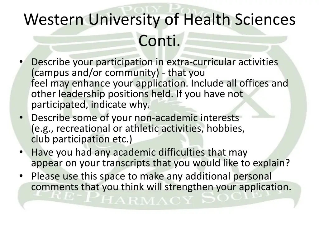 western university of health sciences conti