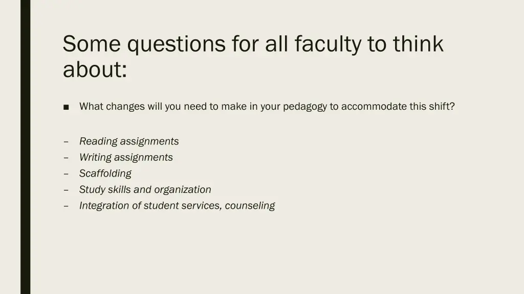 some questions for all faculty to think about 2