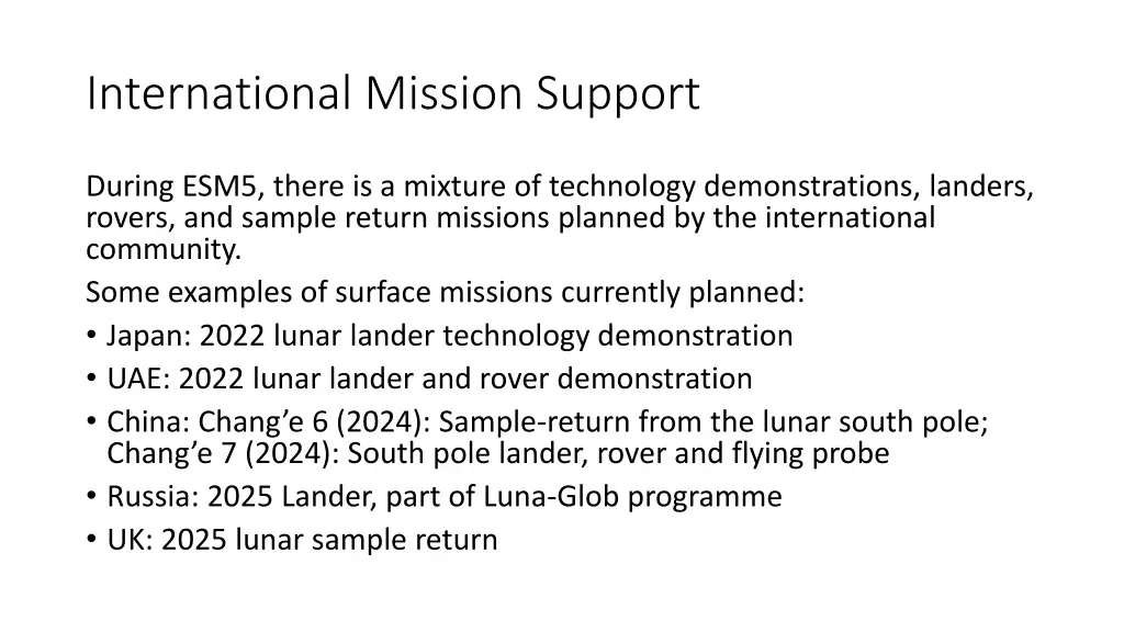 international mission support