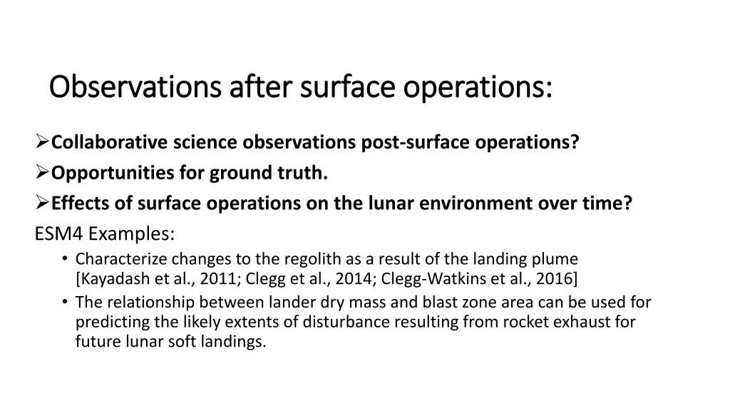 observations after surface operations