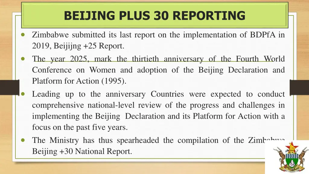 beijing plus 30 reporting
