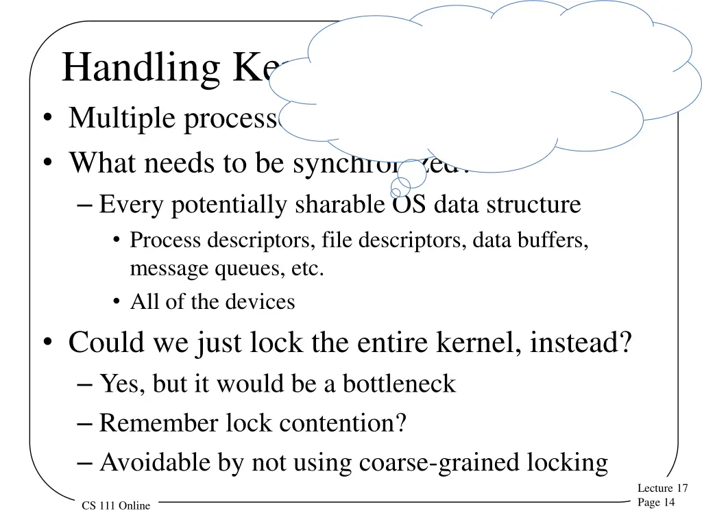 handling kernel synchronization multiple