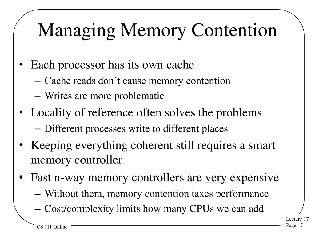managing memory contention