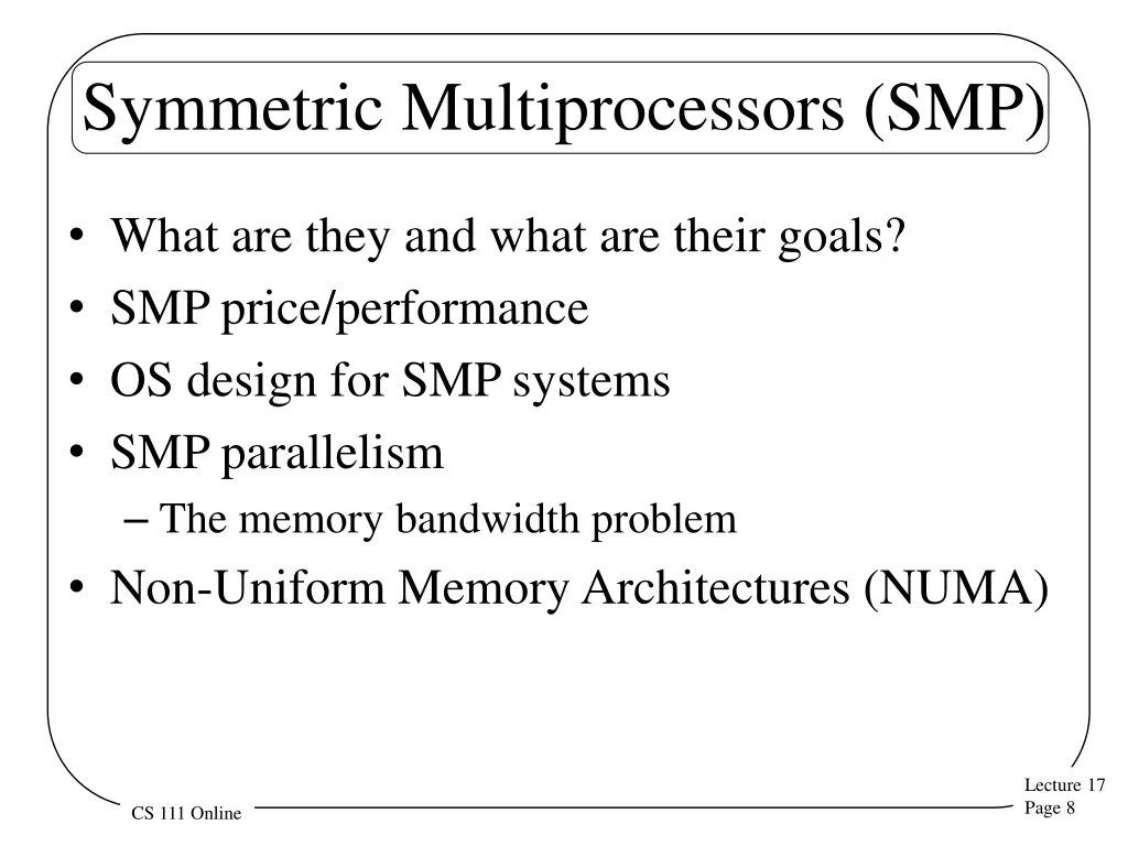 symmetric multiprocessors smp