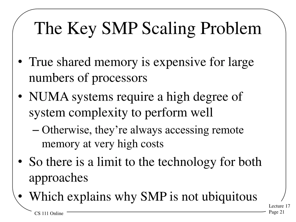 the key smp scaling problem