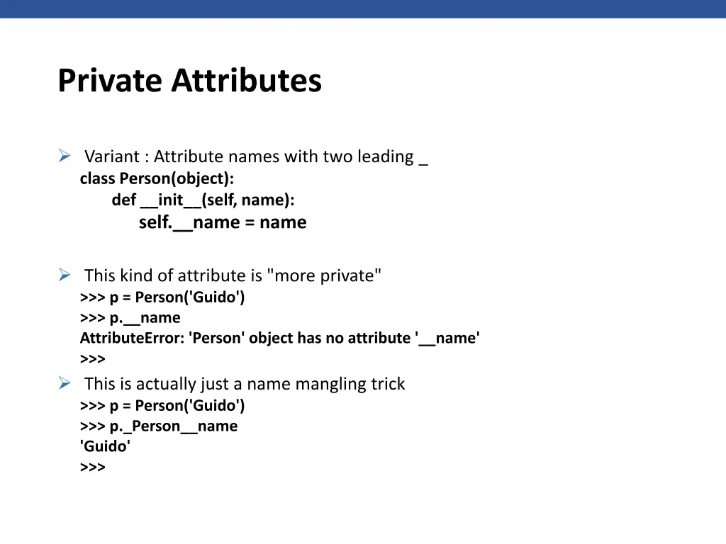 private attributes