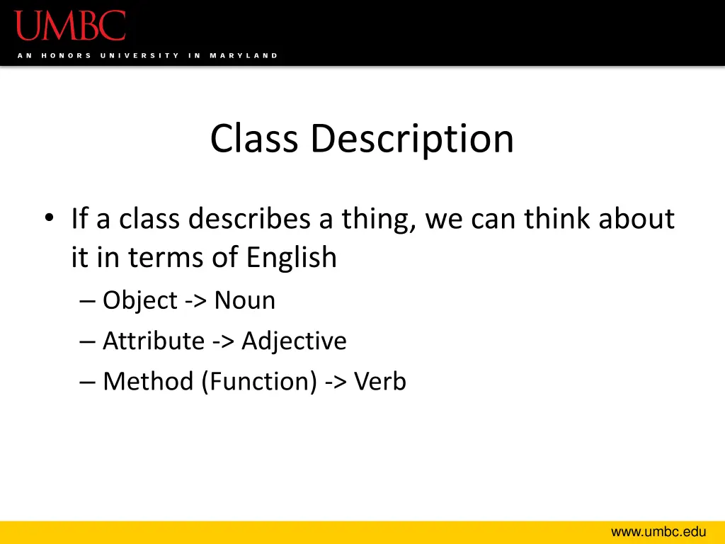 class description