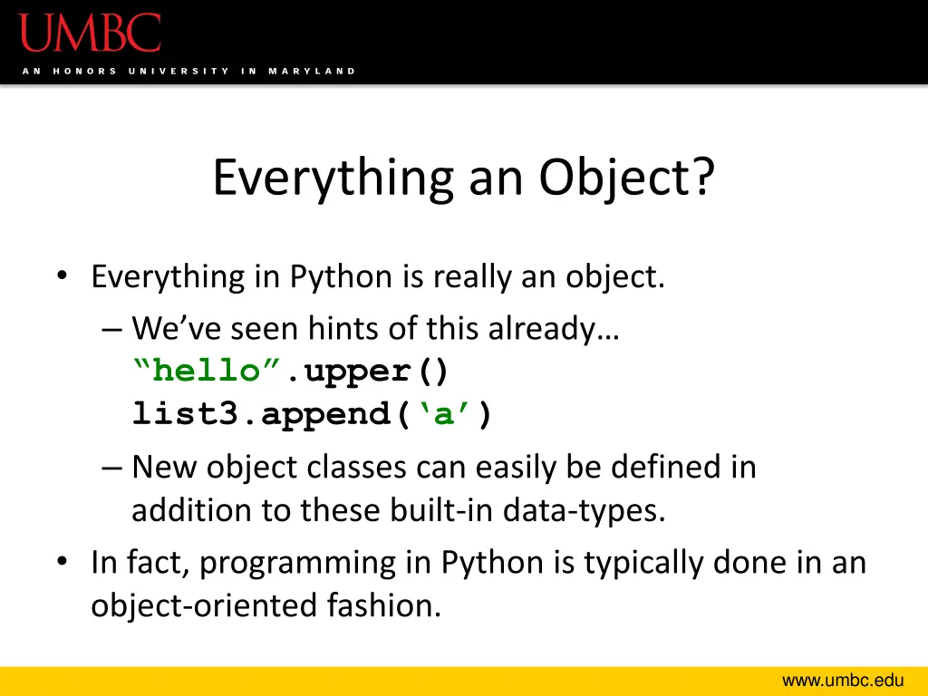 everything an object
