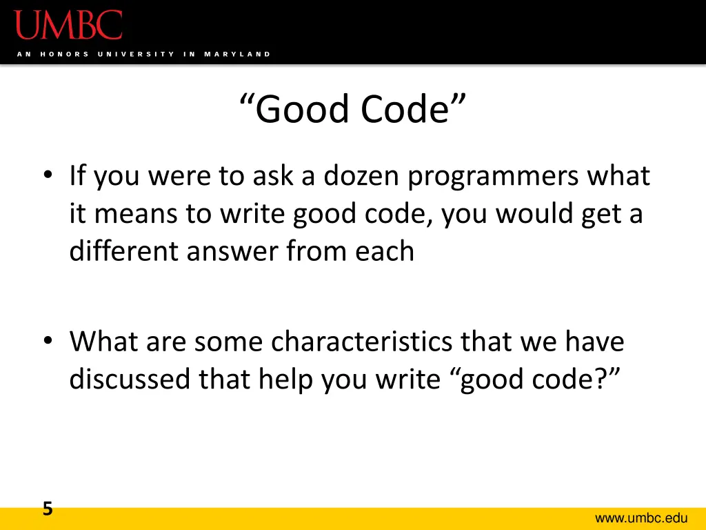 good code