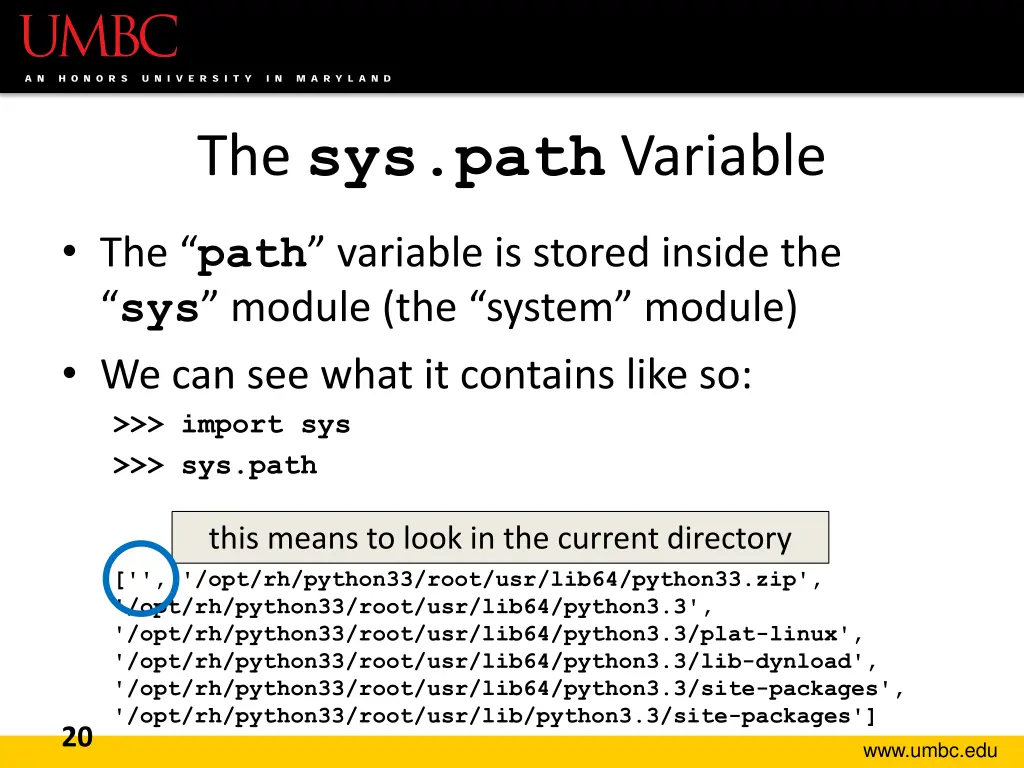 the sys path variable