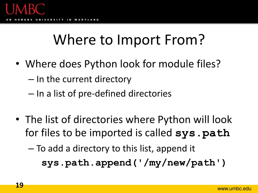 where to import from