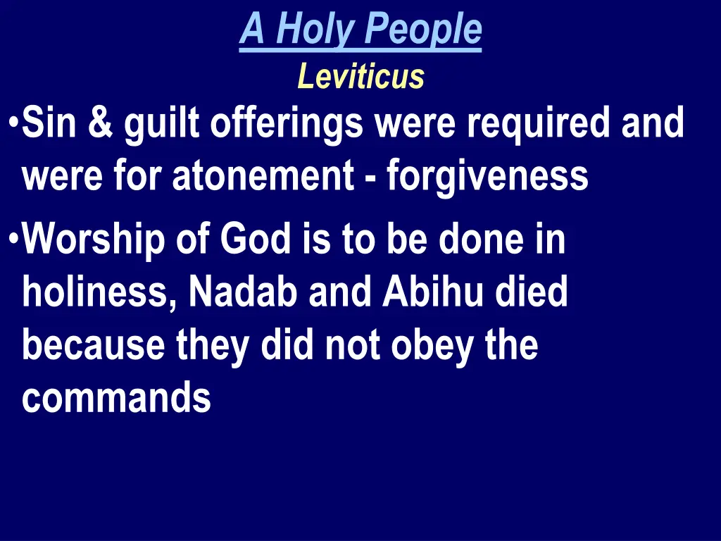 a holy people leviticus 1