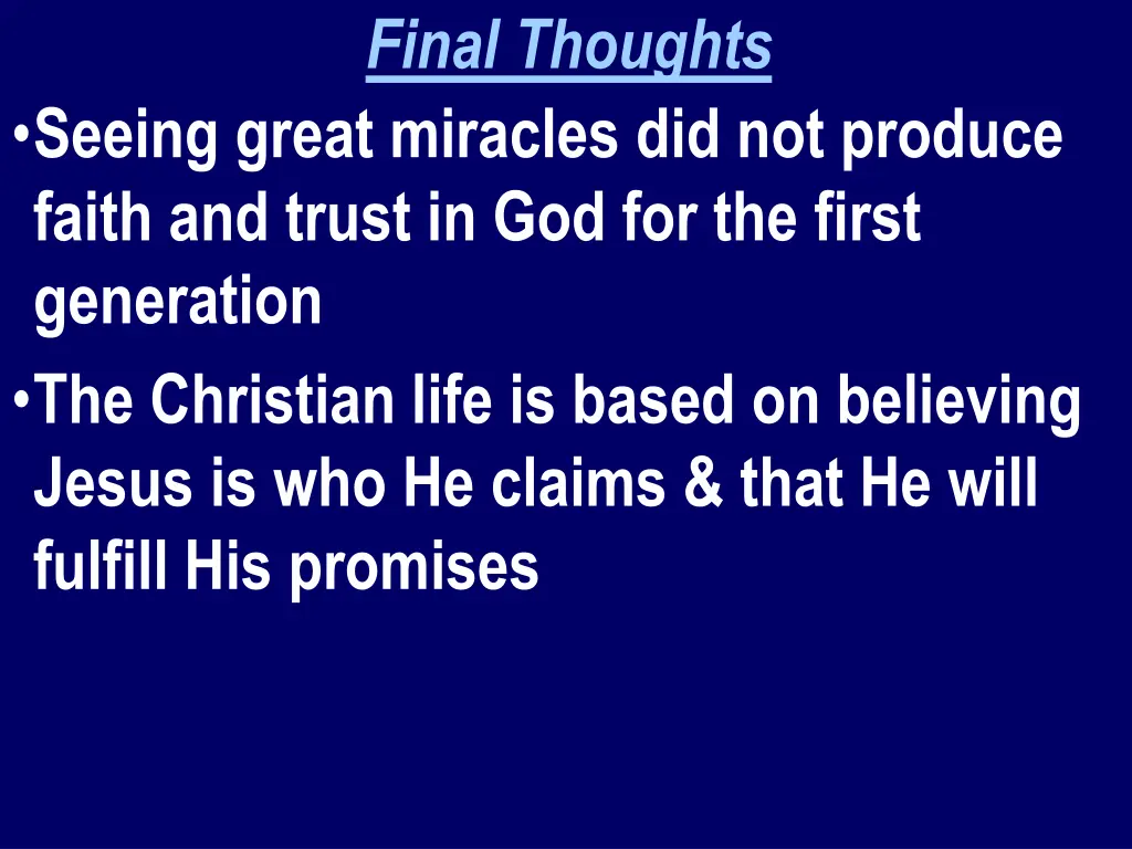final thoughts